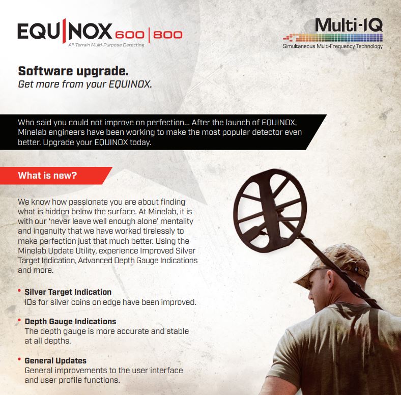 Minelab Equinox Software Update Sept.2018