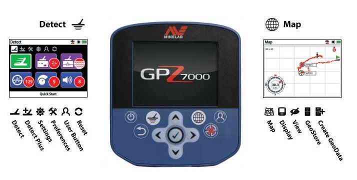 Functies van Eigenschappen van Minelab GPZ 7000 Gouddetector