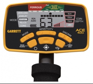 Display van Garrett ACE 400i metaaldetector